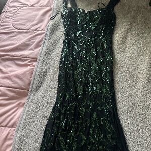 Green & black prom dress